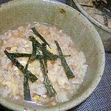 塩もつ鍋の〆に　醤油雑炊！